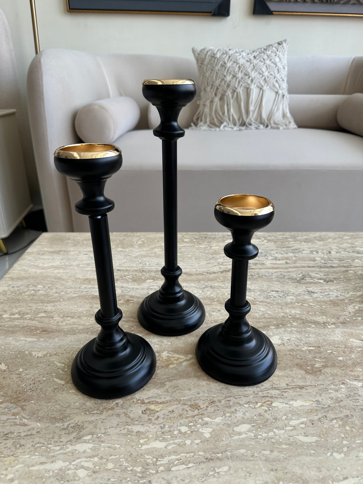 Midnight Glow Candle stands 002 set of 3