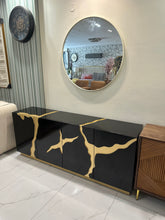 Black Abstract Side Board (High Gloss)