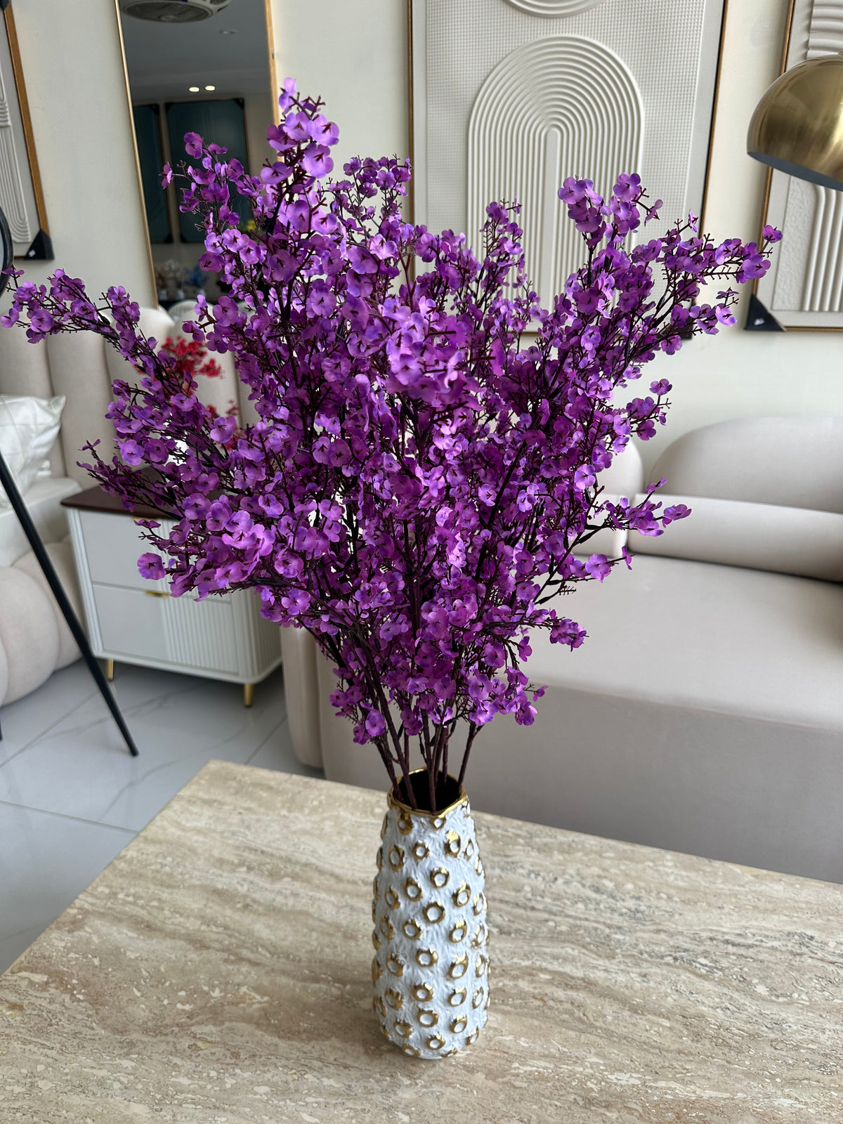 Faux Eucalyptus Spray Purple