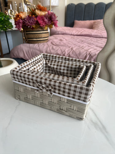 Jute Basket with Cloth Lining