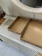 Leather Tray set Gold