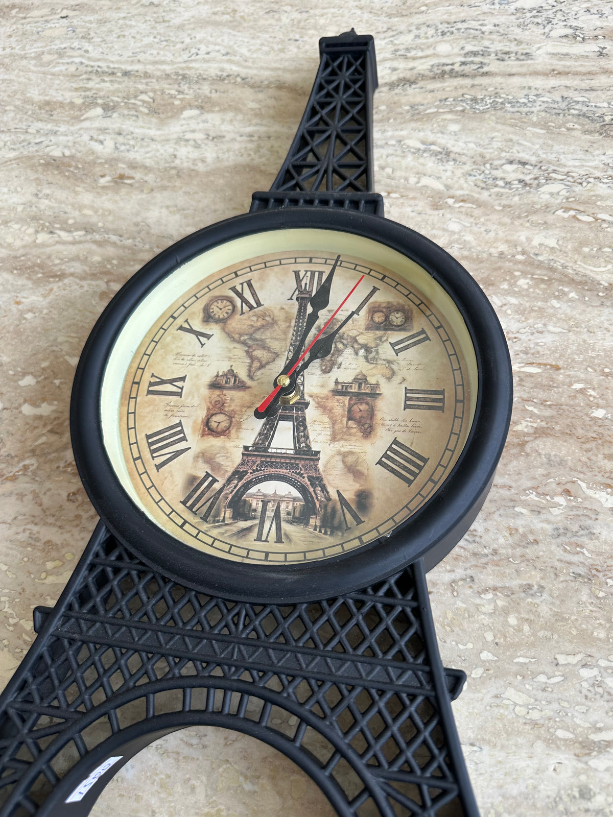 Eiffel Tower Clock Black