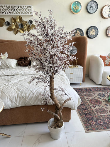 Faux Eucalyptus White flower Plant
