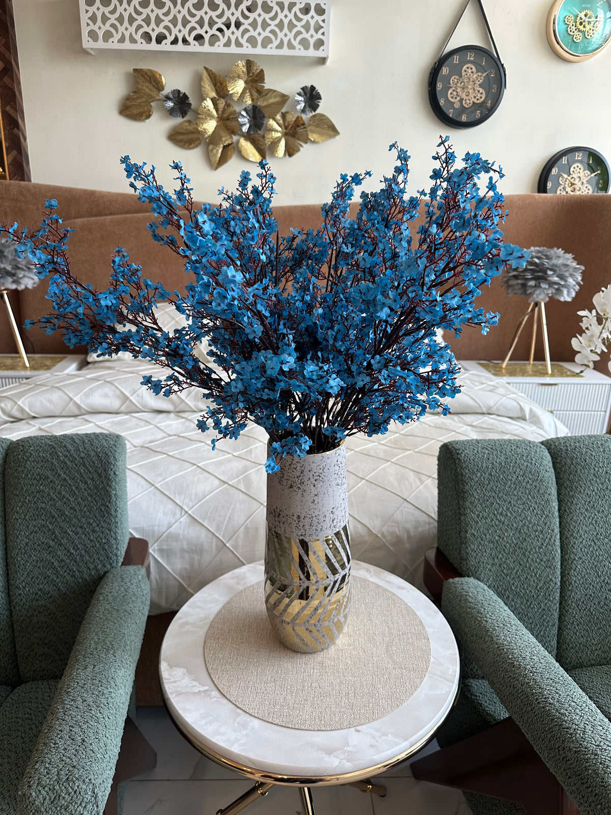 Faux Eucalyptus Spray Blue
