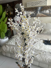 White Blossom Flower Plant with textured Planter