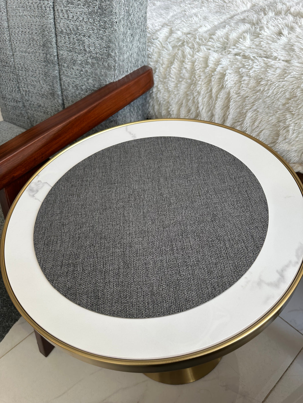 Leatherite Table mat Grey 001