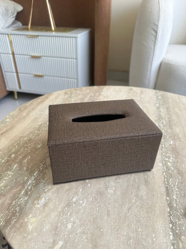 Jute Tissue Box Dark brown