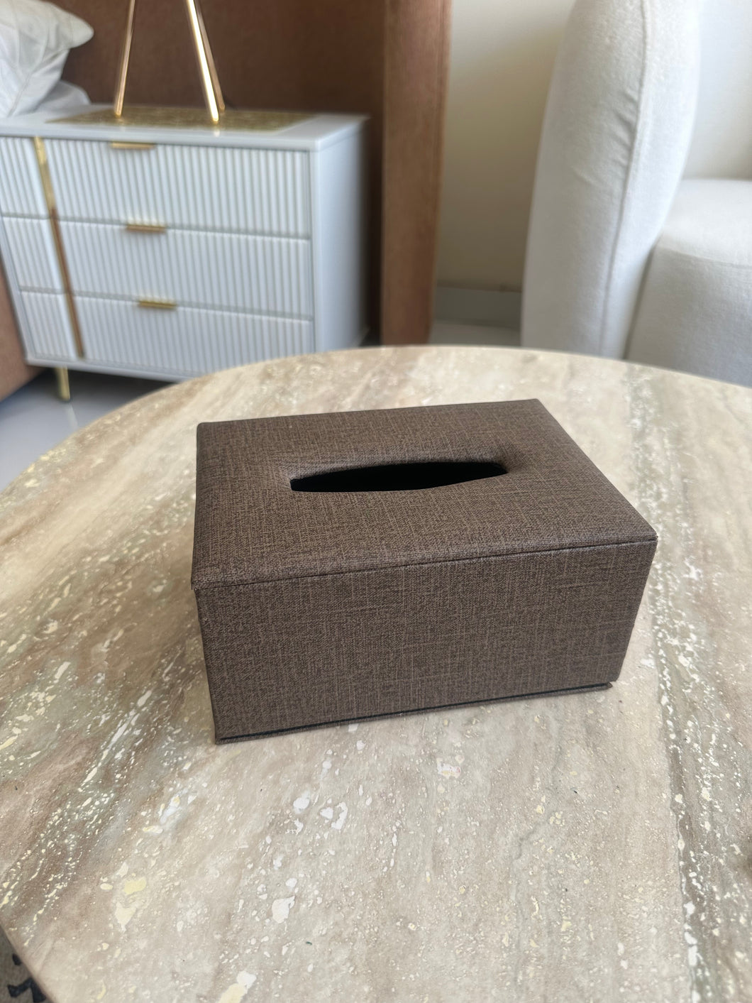 Jute Tissue Box Dark brown