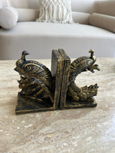 Peacock black antique bookend