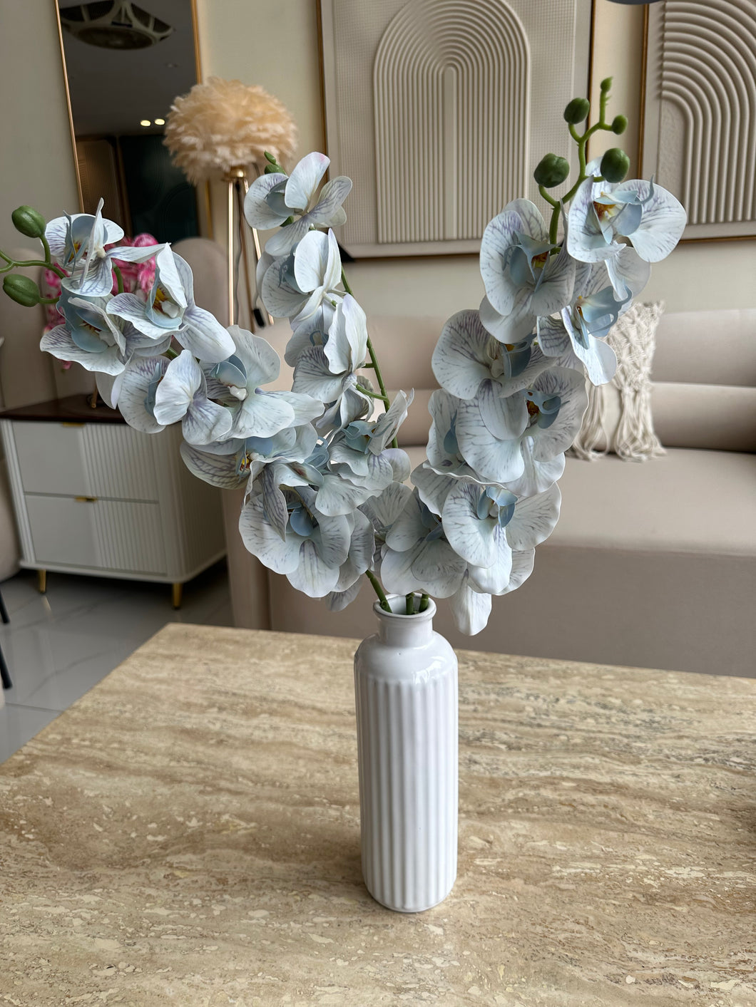 Orchids Artificial Flowers light blue 013