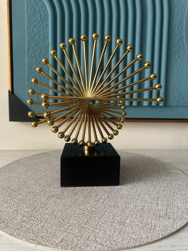 Abstract Gold Fan Ornament