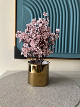 Pink Eucalyptus with Gold Planter