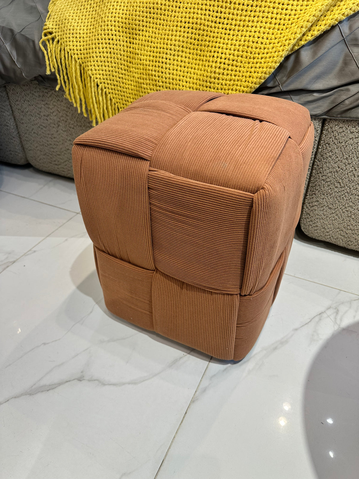 Quilted Stool Rust