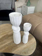 Table decor white cylinder candle stand