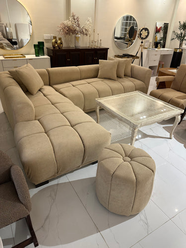 L shape Brown beary Sofa 6 seater 02