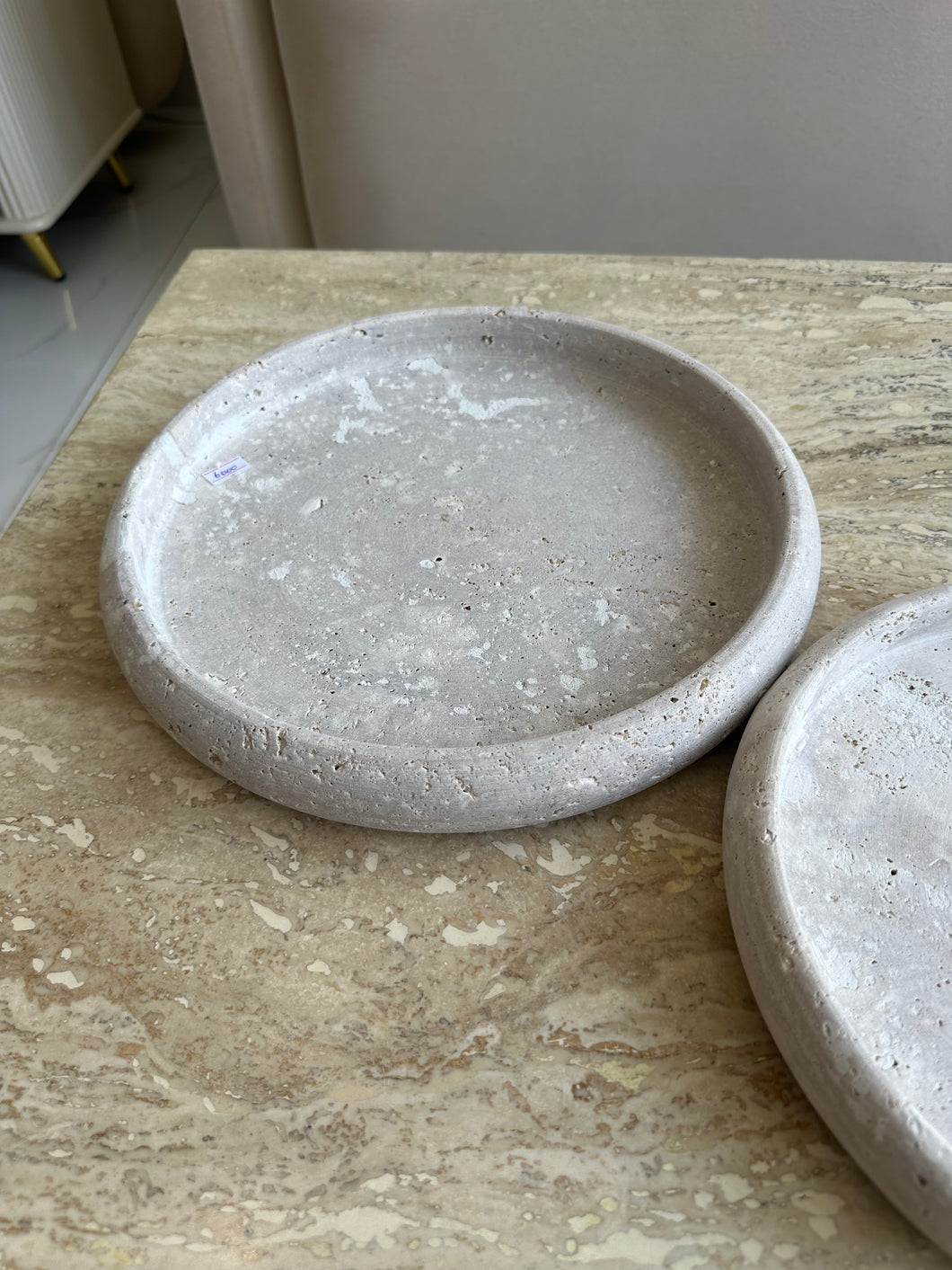 Travertine Round Tray 002