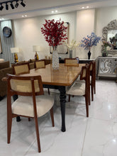 Sheesham Wood Dining Table with Rattan chairs