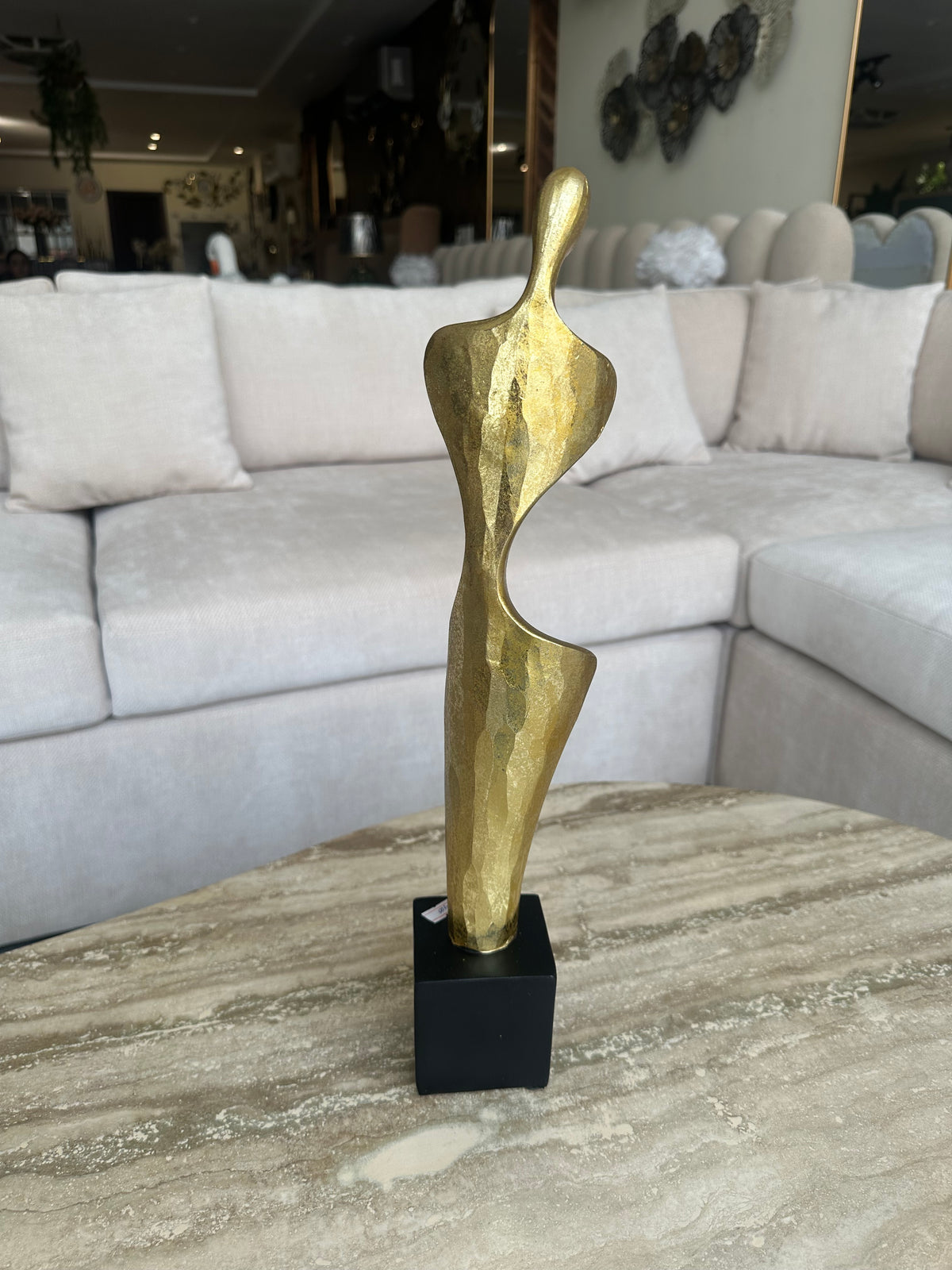 Gold Abstract Sculpture