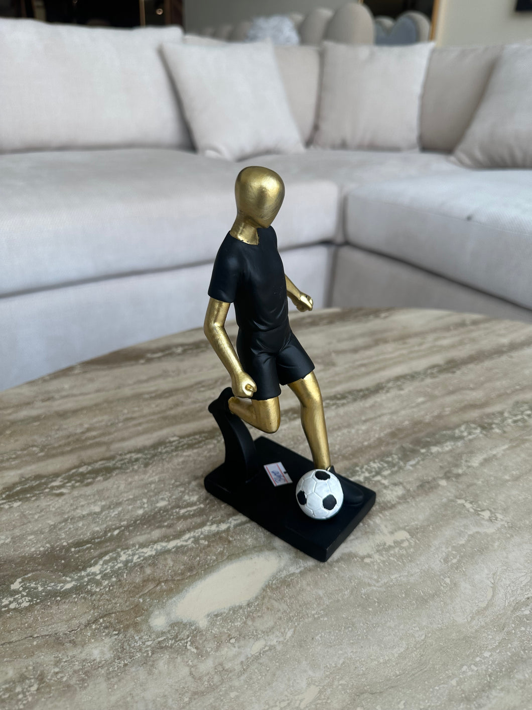 Foot baller Sculpture Black