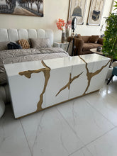 White Abstract Side Board