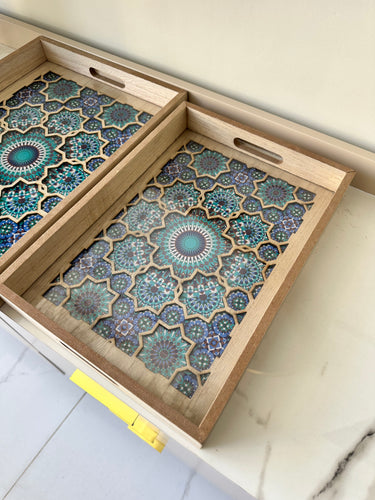 Wooden Tray Set 002