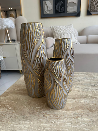 Lustre Vase grey and gold 003
