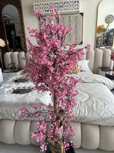 Faux Eucalyptus Pink flower Plant (medium) with Hugo planter Black