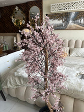 Faux Eucalyptus light pink flower Plant (medium) with Hugo planter Black