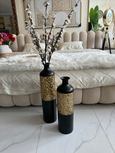 Metallic Floor Vase Black & Gold