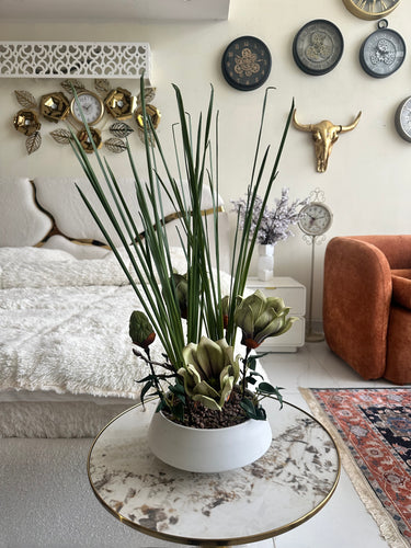Magnolia Flower Arrangement in Ceramic Pot 004