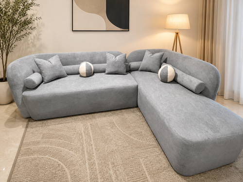 Muse L shape Dark Brown beary Sofa 6 seater
