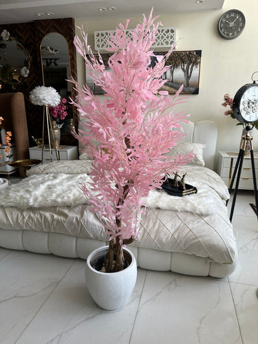 Pink leaf Plant with textured Planter