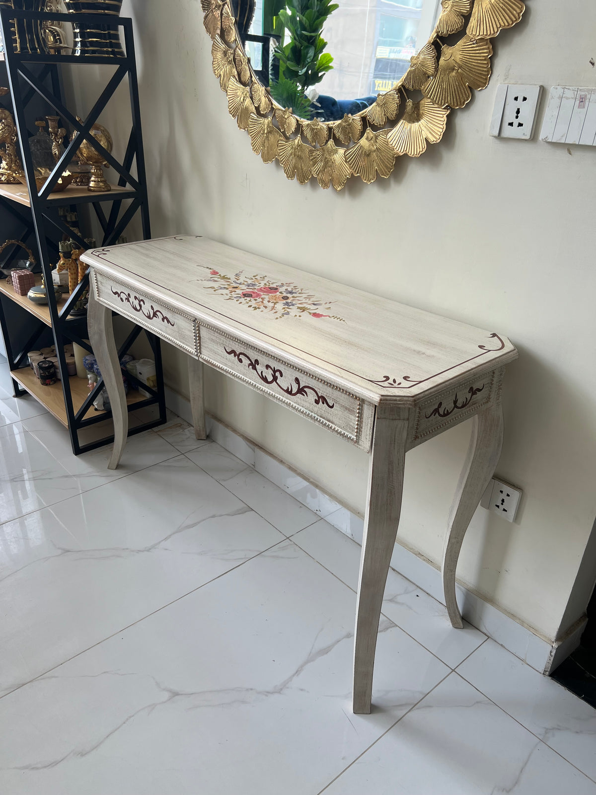 Floral Hand Painted Console