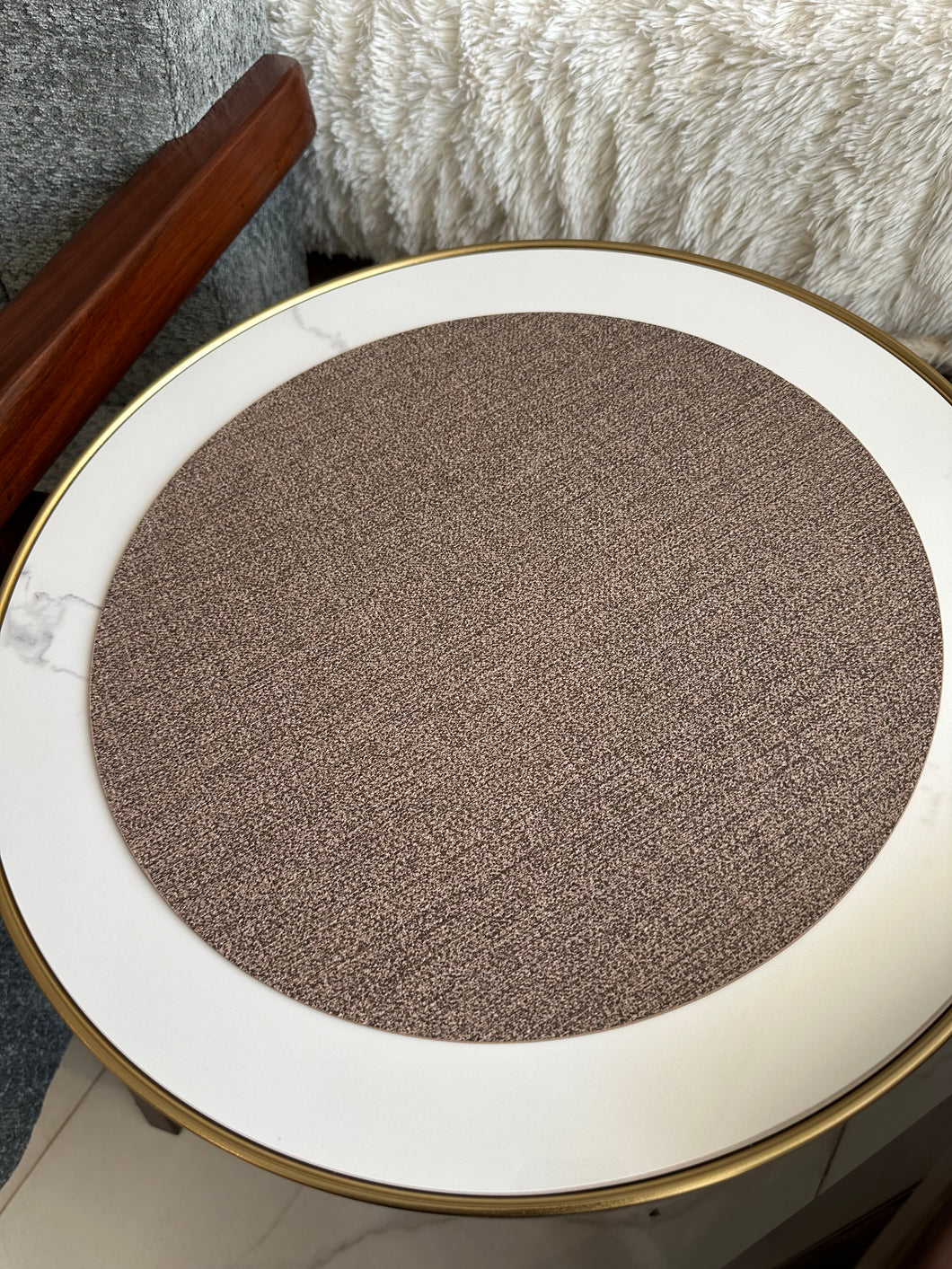 Leatherite Table mat Brown 002
