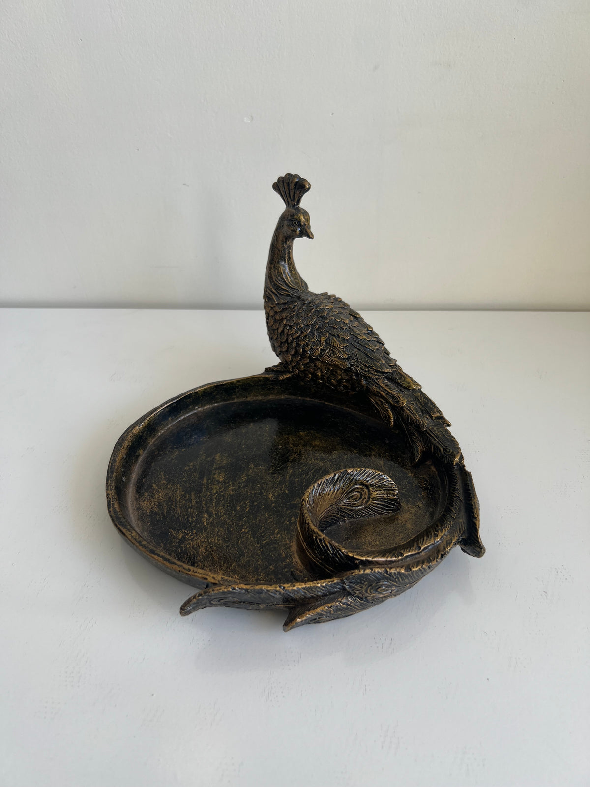 Trinket tray Peacock Black Antique
