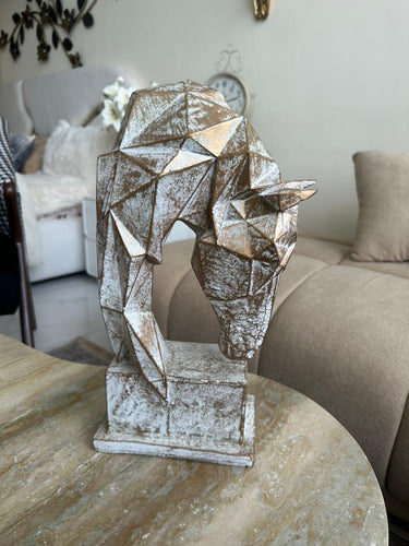 3D Horse Antique White