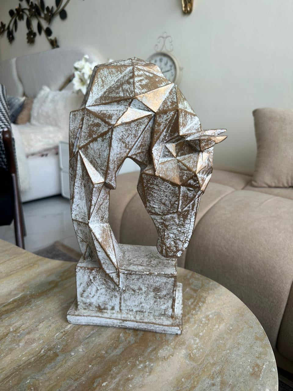 3D Horse Antique White