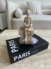 Book Reading Women Sculpture- white antique