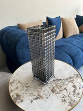 Black Checked Glass Vase