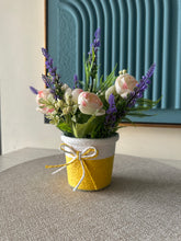 Peach Daisies in Rustic Planter 003