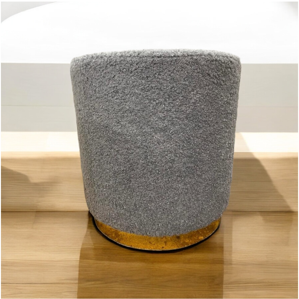 Boucle Premium round Stool grey 0013