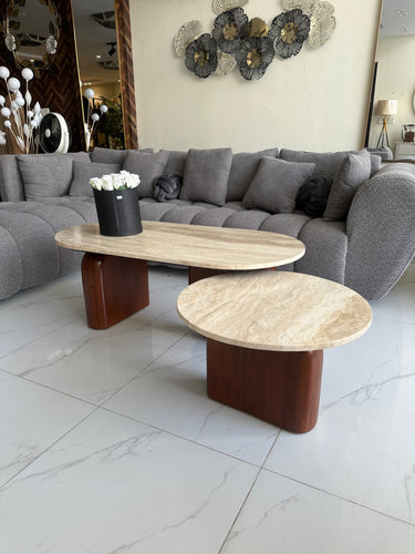 Travertine Dune Table Set (delivery only in Lahore)