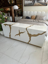 White Abstract Side Board