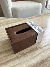 Leather Tissue box brown 016