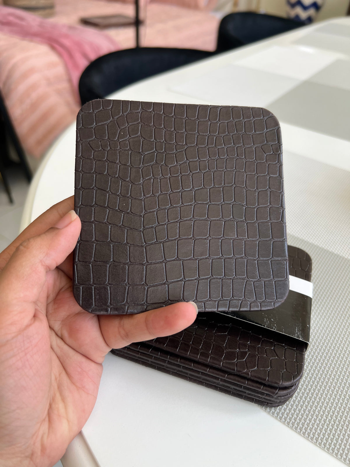 Leatherite Tea Coaster Square 004