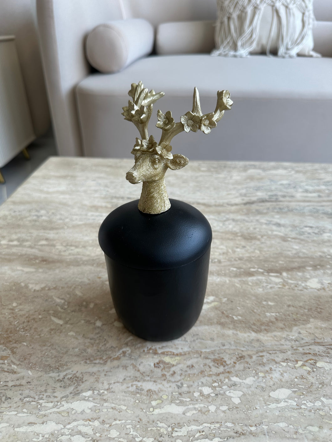 Deer Candy Jar Black