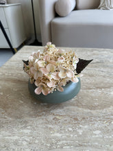 White Hydrangeas in Ceramic Planter