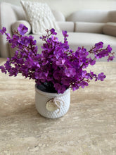 Purple Eucalyptus with White Planter