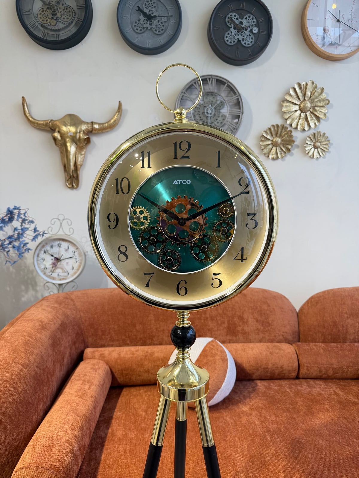 Tripod Gold Clock