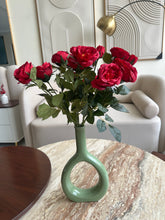 Red Faux Peony Roses Stem